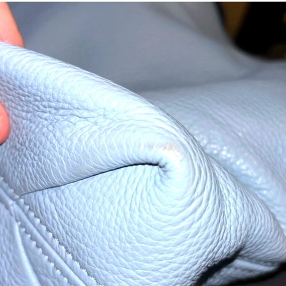 Michael‎ Kors Large Blue Pebbled Leather Jet Set Chain Shoulder Bag EUC - Picture 9 of 12